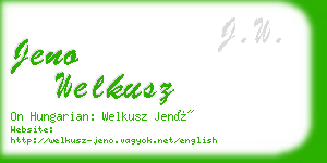 jeno welkusz business card